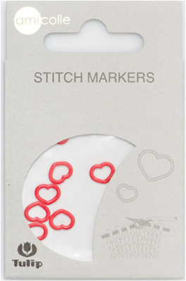 Tulip - Stitch Markers (7 pcs) : Heart - Red Small