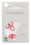 Tulip - Stitch Markers (7 pcs) : Heart - Red Medium
