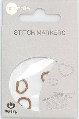 Tulip - Stitch Markers (7 pcs) : Heart - Brown Medium