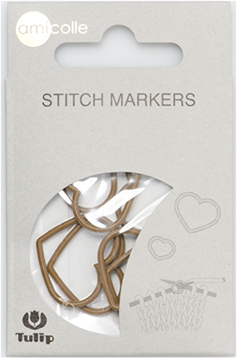 Tulip - Stitch Markers (7 pcs) : Heart - Brown X-Large