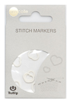 Tulip - Stitch Markers (7 pcs) : Heart - White Medium