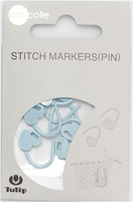 Tulip - Stitch Markers (7 pcs) : Heart - Blue (Pin)