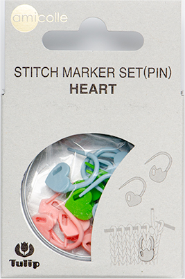 Tulip - Stitch Marker Set (15 pcs) : Heart (Pin)