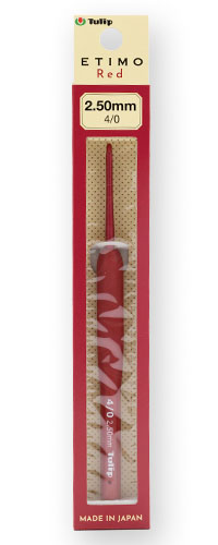 Tulip - ETIMO Red Crochet Hook with Cushion Grip 4/0  2.50mm