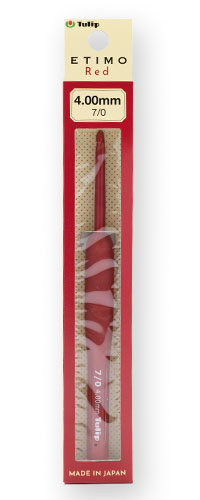 Tulip - ETIMO Red Crochet Hook with Cushion Grip 7/0  4.00mm