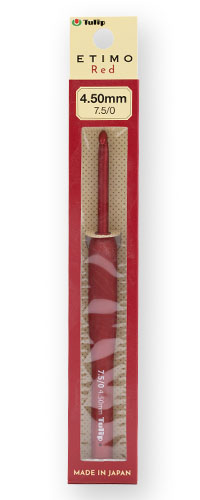 Tulip - ETIMO Red Crochet Hook with Cushion Grip 7.5/0  4.50mm
