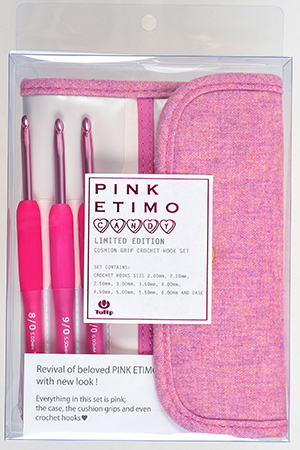 Tulip - Etimo Pink Candy Cushion Grip Crochet Hook Set (11 pcs) : Wook Pink
