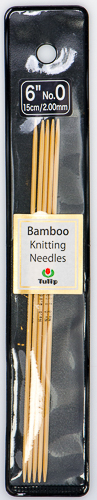 Tulip - 6" (15cm) Bamboo Knitting Needles (5 pcs) : Size 0 (2.00mm)