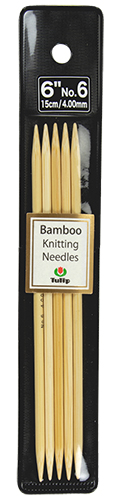 Tulip - 6" (15cm) Bamboo Knitting Needles (5 pcs) : Size 6 (4.00mm)