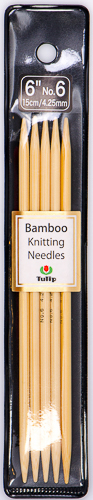 Tulip - 6" (15cm) Bamboo Knitting Needles (5 pcs) : Size 6 (4.25mm)