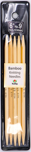 Tulip - 6" (15cm) Bamboo Knitting Needles (5 pcs) : Size 9 (5.50mm)