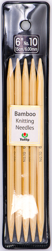Tulip - 6" (15cm) Bamboo Knitting Needles (5 pcs) : Size 10 (6.00mm)