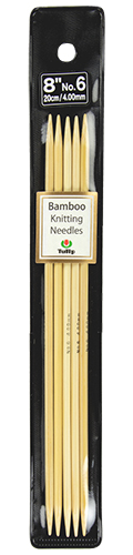 Tulip - 8" (20cm) Bamboo Knitting Needles (5 pcs) : Size 6 (4.00mm)