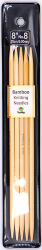 Tulip - 8" (20cm) Bamboo Knitting Needles (5 pcs) : Size 8 (5.00mm)