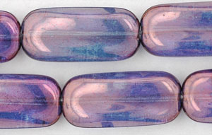 QB : Flat Twisted Rectangle 22/10mm - Luster - Transparent Amethyst