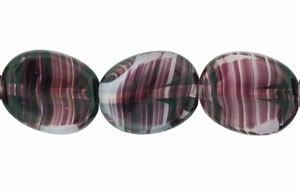 Twisted Flat Oval 11/9mm - Crystal/White/Amethyst .25M