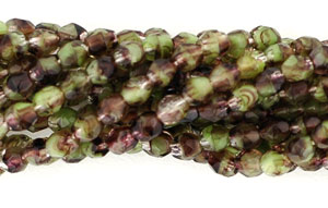 3mm Fire Polished - HurriCane - Moss Green