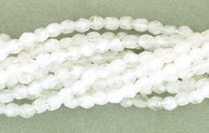3mm Fire Polished - HurriCane - Crystal/Milky White