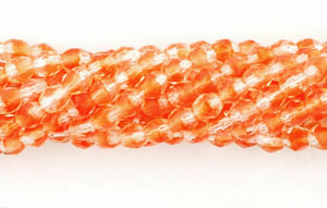 3mm Fire Polished - HurriCane - Crystal/Satsuma