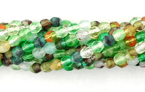 3mm Fire Polished - HurriCane - Enchanted Forest Mix
