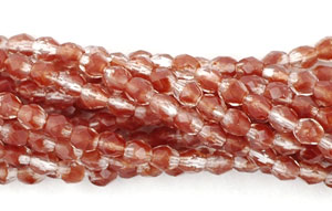 3mm Fire Polished - HurriCane - Crystal/Carmine Red