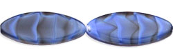 : Flat Oval 20/8mm - Blue w/Black Swirl