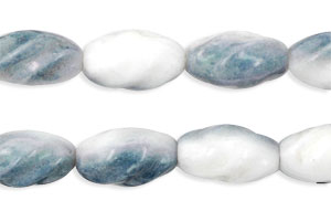 Twisted Oval 12/7mm : Luster - Opaque Blue 1/2 Coat