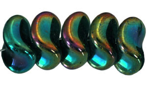 Wave Bead 12/8mm : Iris - Green