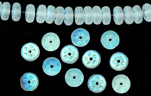 Dimpled Discs 6mm : Matte - Crystal AB