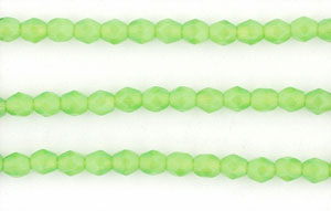 3mm Fire Polished - Milky Green .5M