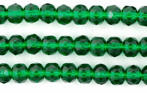 Gem-Cut Rondelle 5 x 4mm - Emerald