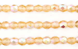 4mm Fire Polished - Peach AB