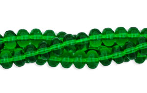 BB : Puffed Rondelle 3/4mm - Emerald - 6-16" strands (approx. 750 pcs.)