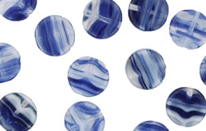 Loose Dime Bead 8mm : HurriCane Glass - Dk Ultarmarine