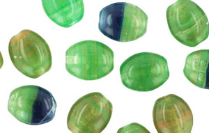 Loose Flattened Ovals 9/7mm : HurriCane Glass - Prairie Grass