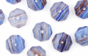 Loose Melon Spacers 8/11mm : HurriCane Glass - Denim Stripe