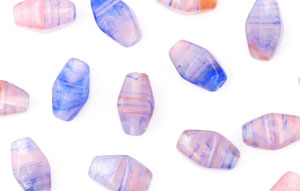 Loose Bicone 9/7mm : HurriCane Glass - Sapphire/Milky Pink/Crystal Stripe