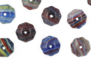 Loose Melon Spacers 8/11mm : HurriCane Glass - Medieval Tapestry