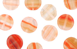 Loose Dime Bead 8mm : HurriCane Glass Blush Peach Pink