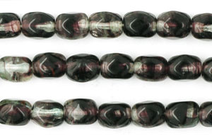 Beveled Diamond Barrels 6/5mm : HurriCane Crystal/Amethyst/Peridot .25M