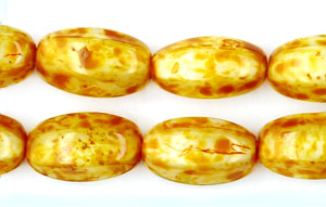 Sided Ovals 14/7mm : Opaque White - Picasso .25M