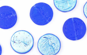 Loose Moon Face Coins 16mm : Matte - Sapphire AB