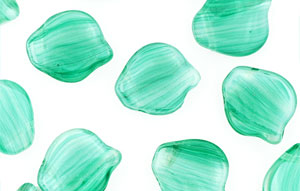 Loose Wavy Leaves 12/15mm : Crystal/Green/White
