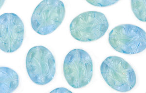 Loose Etched Ovals 17/13mm : Blue/Lt Green