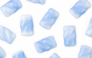 Loose Rippled Rectangles 13/8mm : Opaque Blue/White