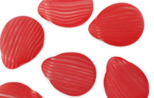 Loose Large Pear Drops 16/20mm : Crystal/Red Stipe