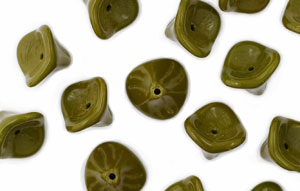 Loose Three Petal Flower 10/12mm : Opaque Dk Olive