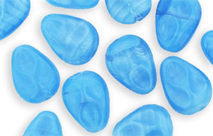 Loose Indented Ovals 12/9mm : Coral Blue