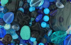 Loose Pressed Bead : Blue Mix